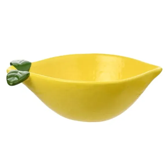 Lemon Serving Dish with Handles - Yellow, Ceramic image