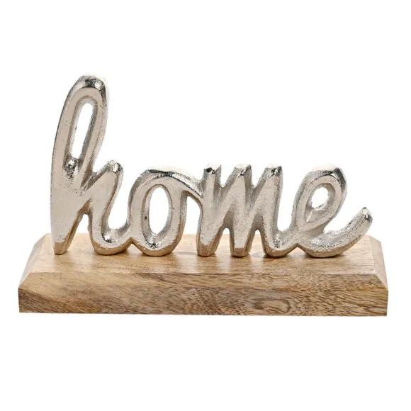 Metal Sign with Wood Base - Multicolor image