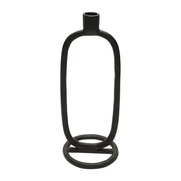 Oval Candlestick Holder - Black, Aluminium image
