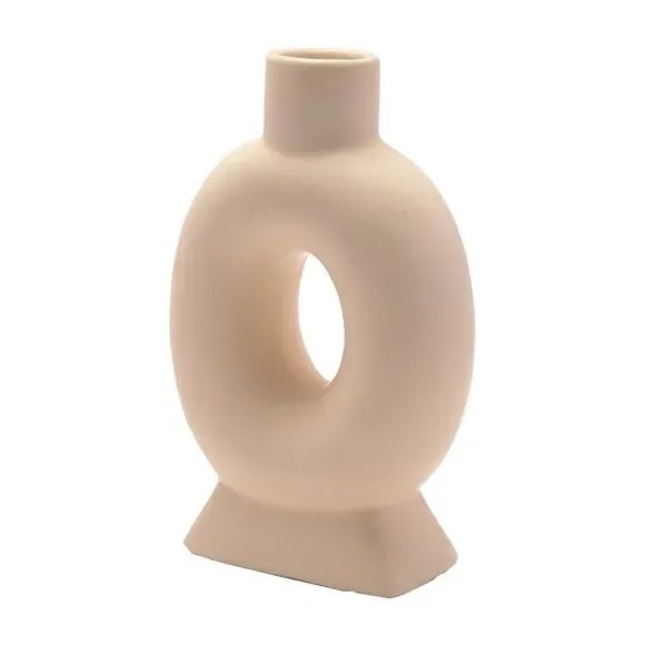 Oval Ceramic Vase - Cream