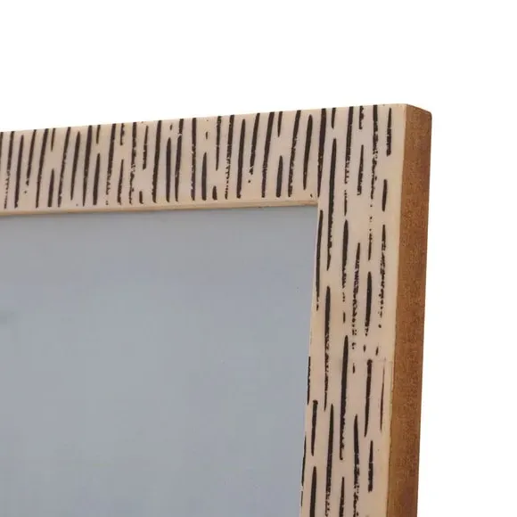 Photo Frame with Stand - White, Bone Effect
