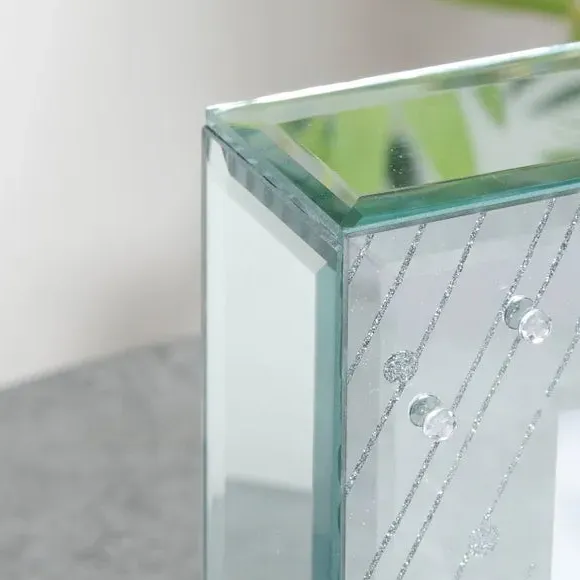 Raindrop Mantel Clock - Silver, Mirrored Glass