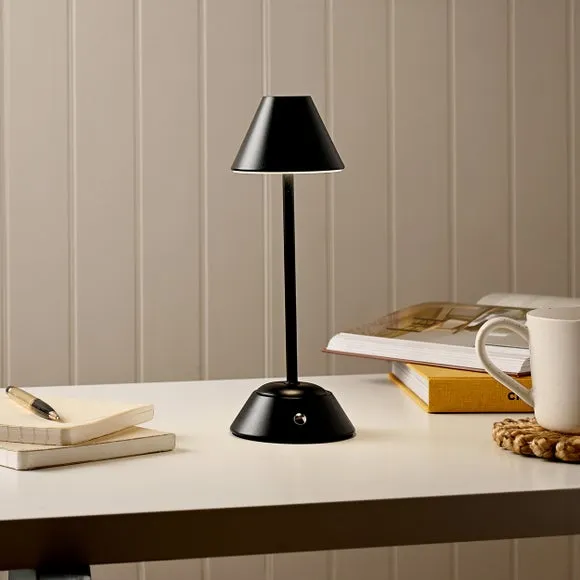 Rechargeable LED Touch Table Lamp - Black
