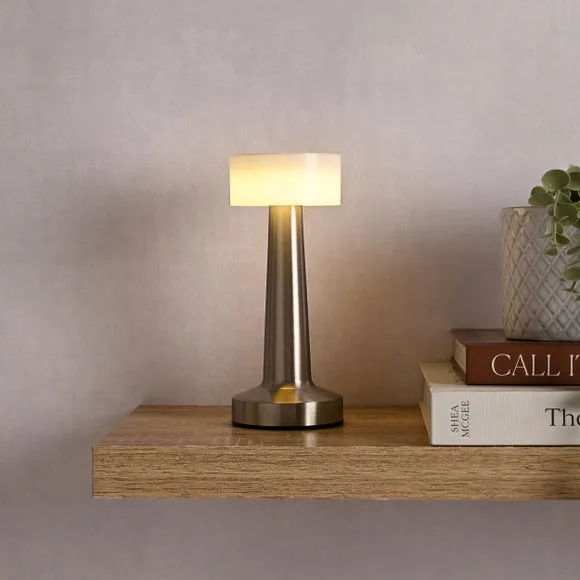 Rechargeable LED Touch Table Lamp - Silver