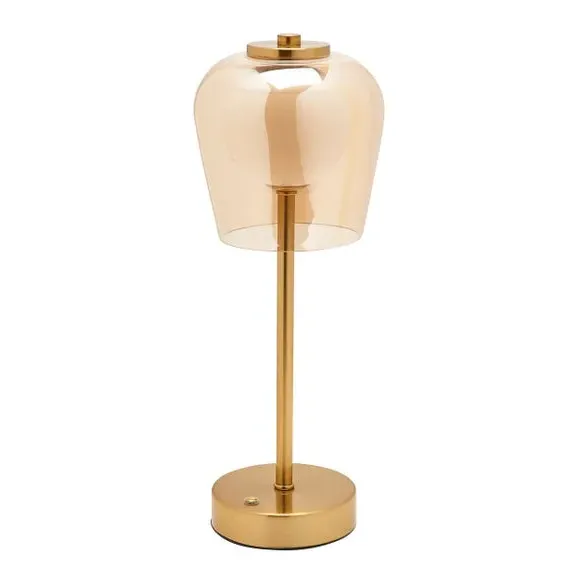 Rechargeable Touch Table Lamp - Bronze, Glass
