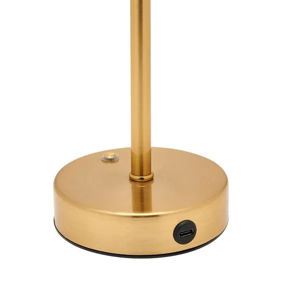Rechargeable Touch Table Lamp - Bronze, Glass