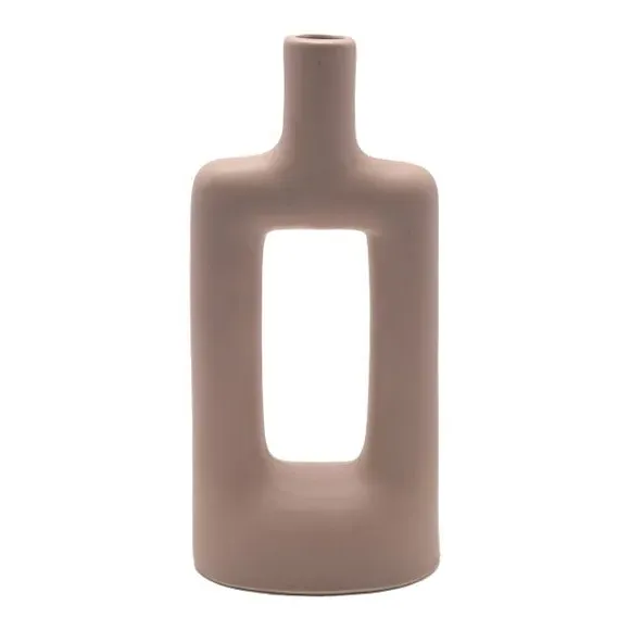 Rectangular Ceramic Vase - Light Brown, Ceramic image