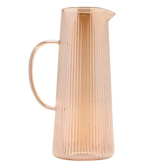 Ribbed Glass Jug - Champagne