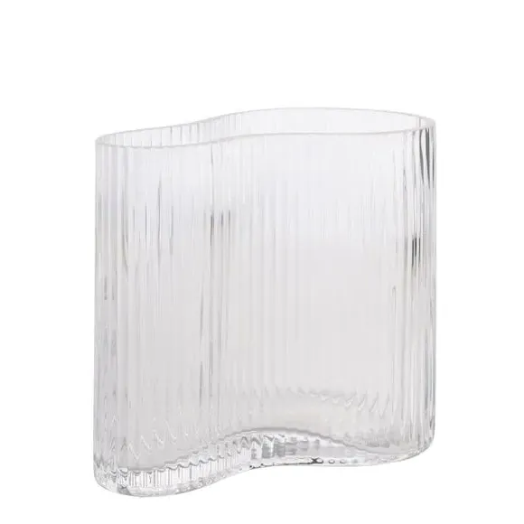 Ribbed Glass Vase - Clear image