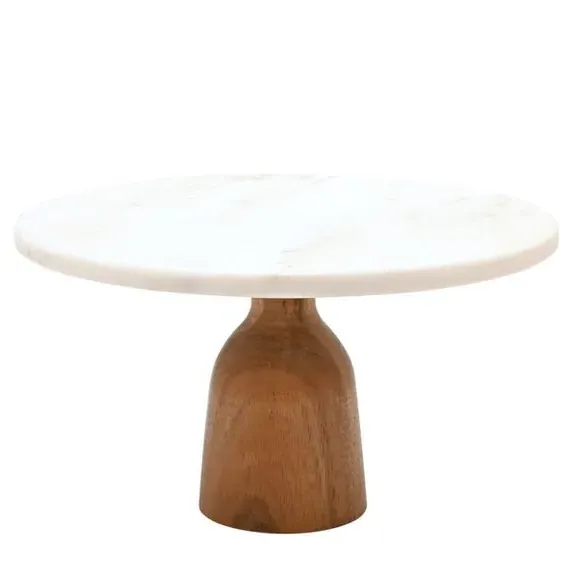 Round Cake Stand Two-Tone - White, Marble image