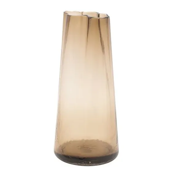 Scalloped Edge Glass Vase - Clear