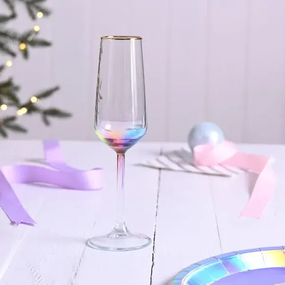 Set of 2 Champagne Flutes - Multicolor, Glass image