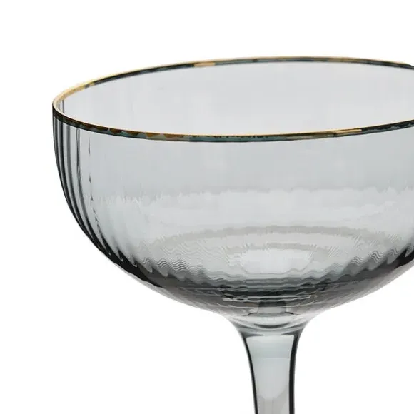 Set of 2 Cocktail Glasses - Grey, Glass