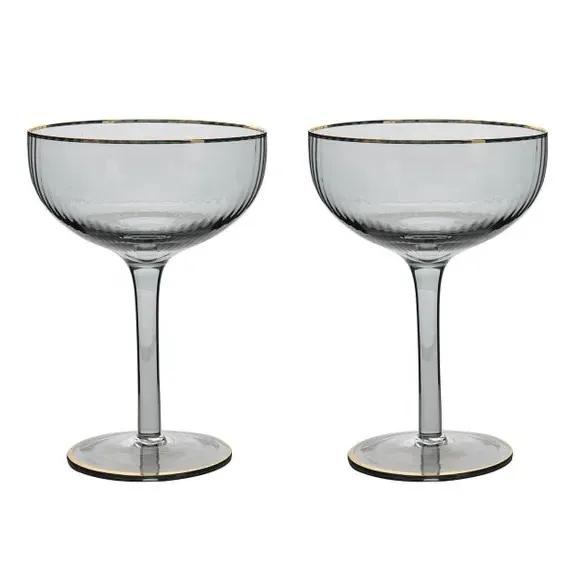 Set of 2 Cocktail Glasses - Grey, Glass image