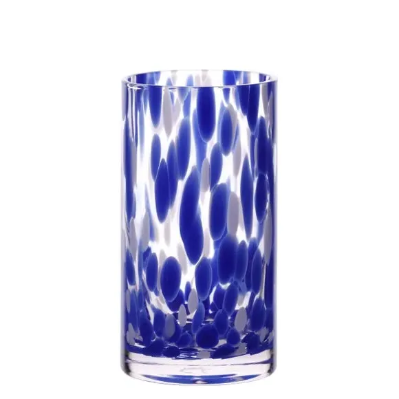 Set of 2 High Ball Glasses - Blue, Tortoise Shell