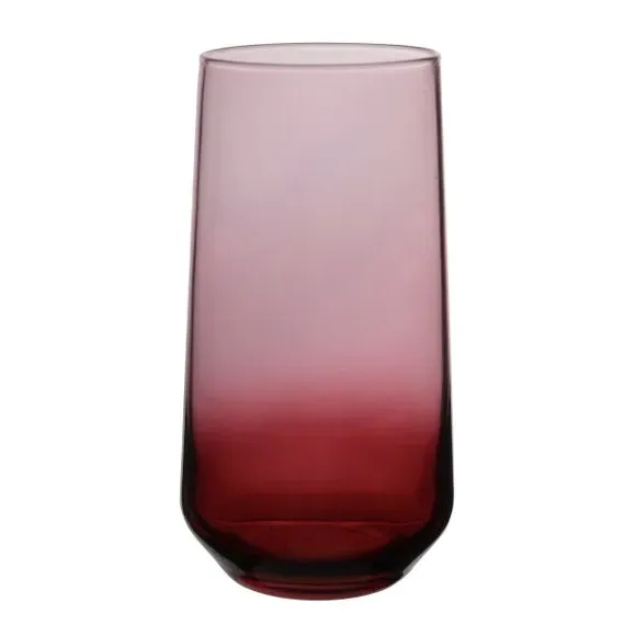 Set of 2 Ombre Highball Glasses - Red, Glass