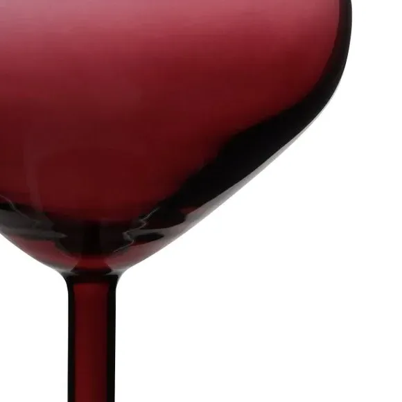 Set of 2 Ombre Wine Glasses - Red, Smoked Glass