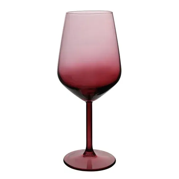 Set of 2 Ombre Wine Glasses - Red, Smoked Glass