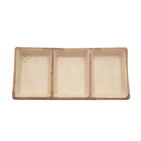 Set of 2 Serving Trays - White, Stoneware