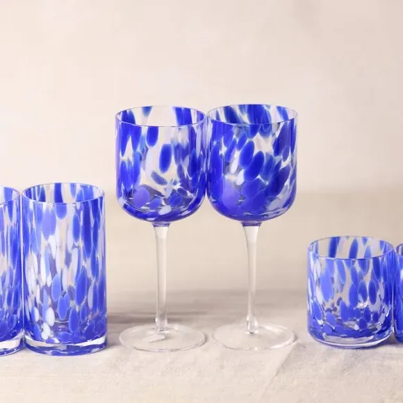 Set of 2 Tumbler Glasses - Blue, Glass