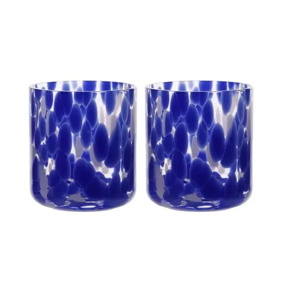 Set of 2 Tumbler Glasses - Blue, Glass