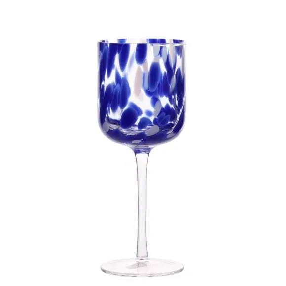 Set of 2 Wine Glasses - Blue, Tortoise Shell