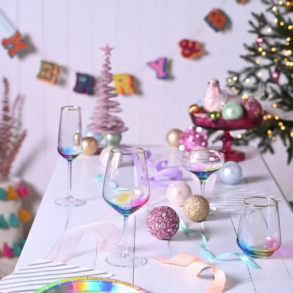 Set of 2 Wine Glasses - Multicolor, Glass