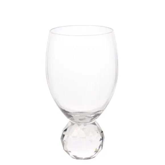 Set of 2 Wine Glasses with Diamond Base - Glass