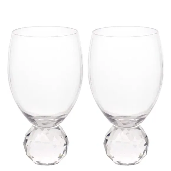 Set of 2 Wine Glasses with Diamond Base - Glass image
