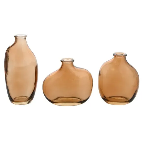 Set of 3 Miniature Vases - Brown, Glass image