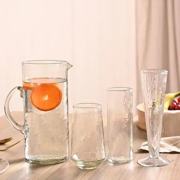 Set of 4 Champagne Flutes - Clear, Glass