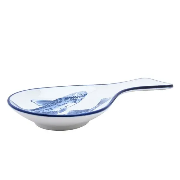 Set of 4 Fish Tapas Plates - White, Porcelain