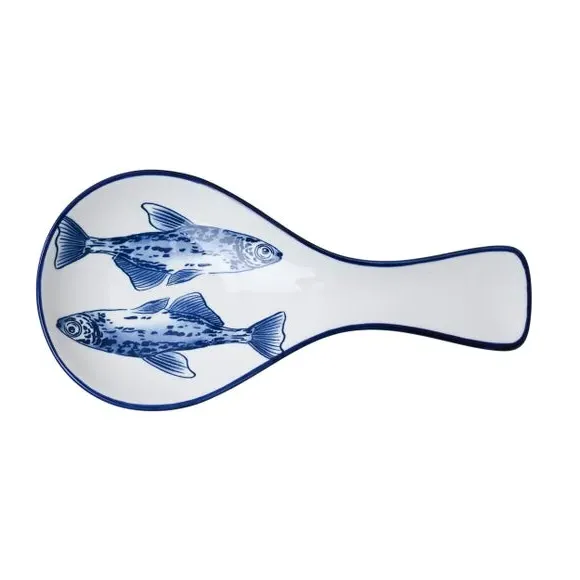 Set of 4 Fish Tapas Plates - White, Porcelain