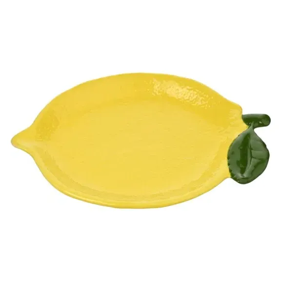 Set of 4 Lemon Plates - Yellow, Ceramic