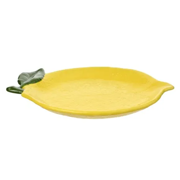 Set of 4 Lemon Plates - Yellow, Ceramic