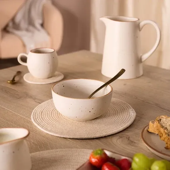 Set of 4 Mugs - White, Stoneware