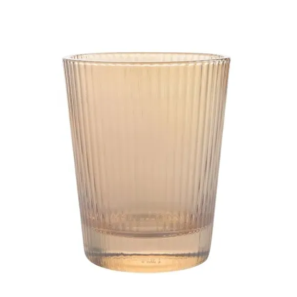 Set of 4 Ribbed Glasses - Champagne