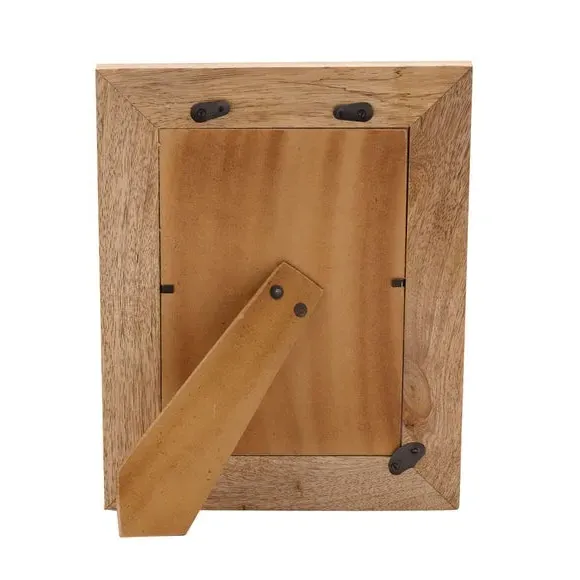 Striped Photo Frame with Stand - Brown, Wood