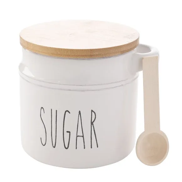 Sugar Pot and Cream Jug Set - White, Stoneware