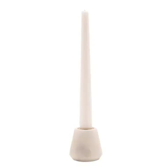 Tapered Candle Holder - White, Marble
