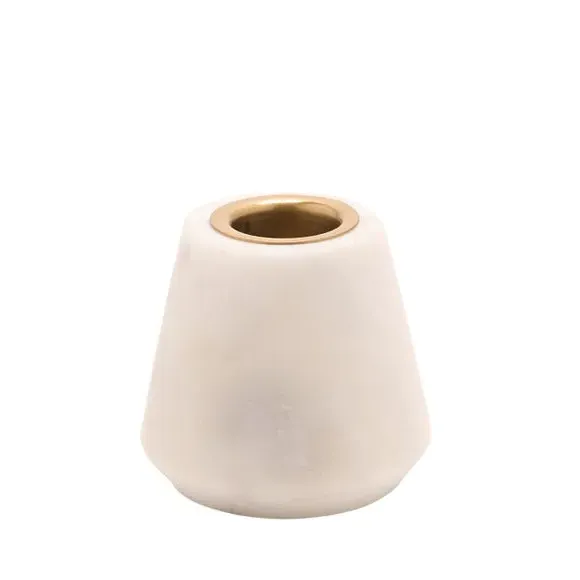 Tapered Candle Holder - White, Marble image