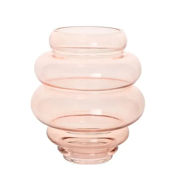 Tapered Glass Vase Handmade - Pink