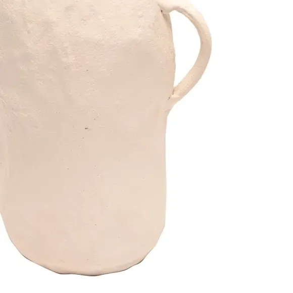 Tapered Vase with Handles - White, Aluminium