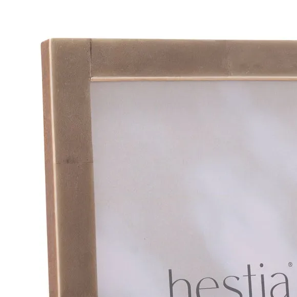 Thin Photo Frame with Stand - Grey, Bone Effect