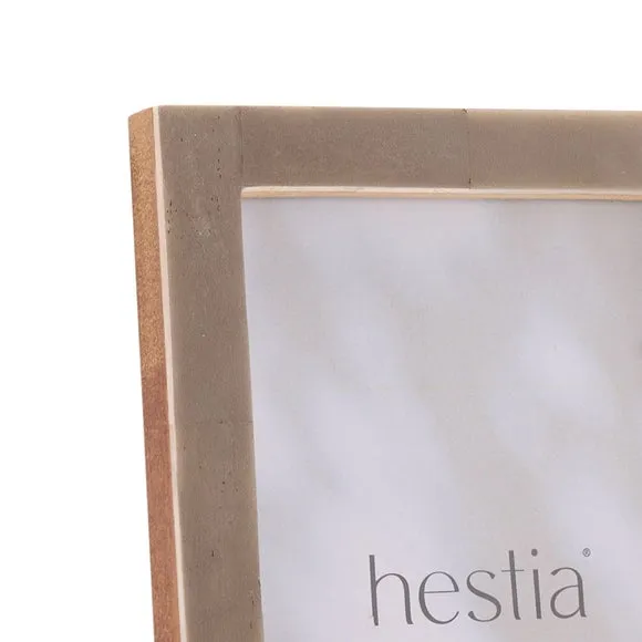 Thin Photo Frame with Stand - Grey, Bone Effect