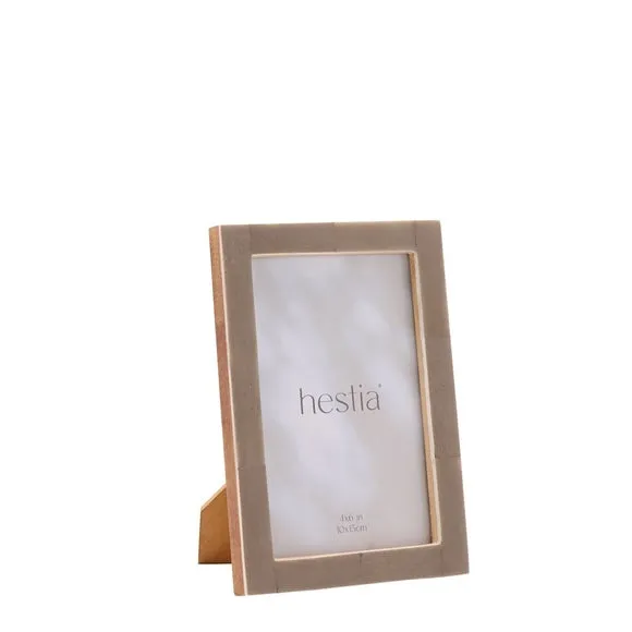 Thin Photo Frame with Stand - Grey, Bone Effect image