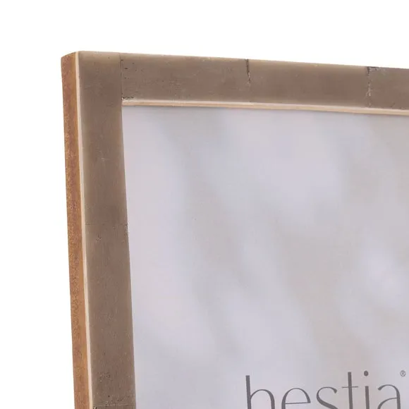 Thin Photo Frame with Stand - Grey, Bone Effect