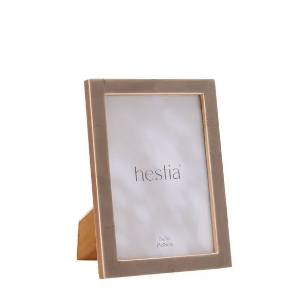 Thin Photo Frame with Stand - Grey, Bone Effect