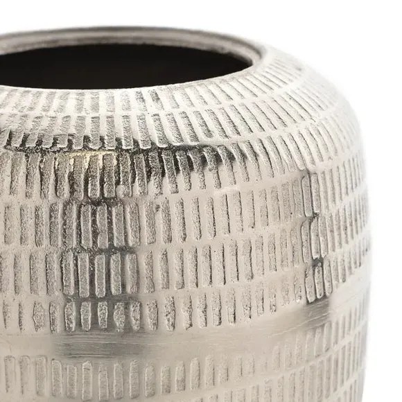 Urn-Shaped Metal Vase - Silver, Nickel