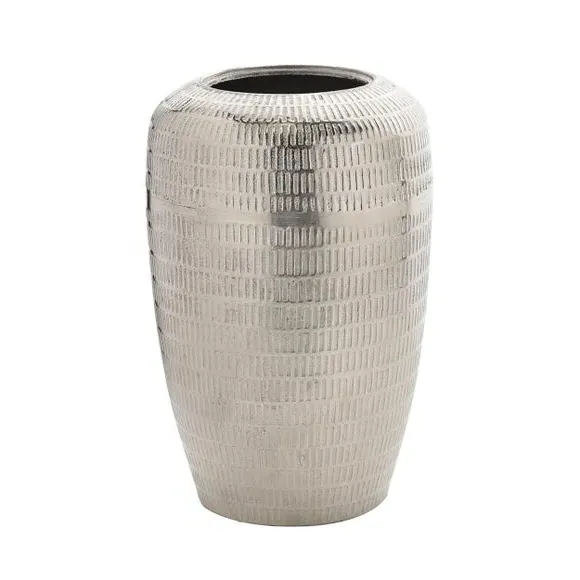 Urn-Shaped Metal Vase - Silver, Nickel image